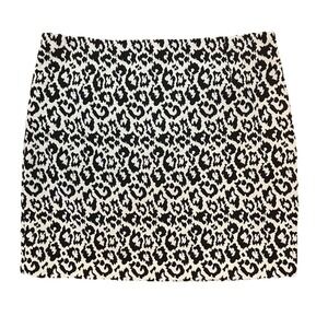 Y2k Tibi Black Skirt  quiet luxury Black White Leopard Size 6 Lined